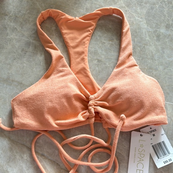 NWT L*Space Dax In Tangerine Bikini Top - Picture 4 of 11